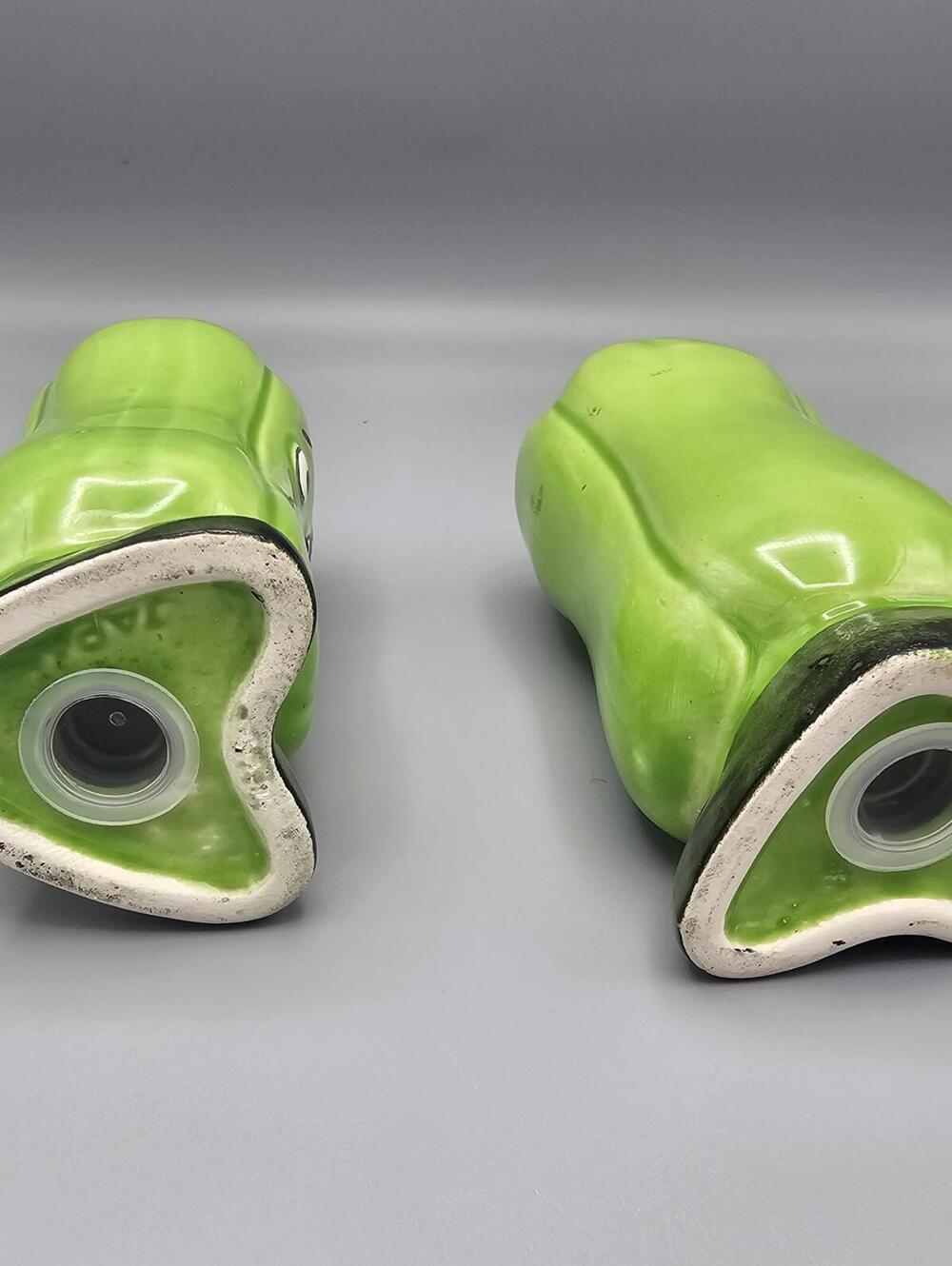 Vintage Ceramic Pickle Pepper Salt and Pepper Shakers Pair - Picture 4 of 5